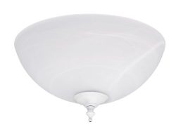 Hunter 21828 Builder Swirled Marble Light Bowl with White and Brushed Nickel Cap and Finials