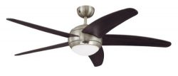 7255700 Bendan 52-Inch Satin Chrome Indoor Ceiling Fan, Light Kit with Opal Frosted Glass