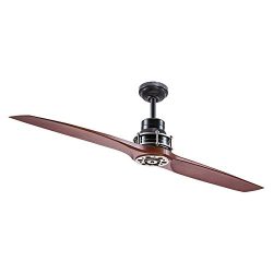 Kichler Lighting 56-in Satin Black with Antique Pewter Accents Downrod Mount Indoor Ceiling Fan  ...