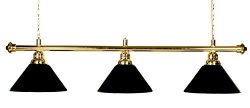 61″ Pool Table Light – Billiard Lamp Brass Rod Choose Burgandy, Green or Black Metal ...