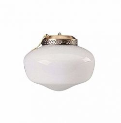 BALA GIDDS-103636 103636 Ceiling Fan Light Kit, Schoolhouse Globe, Polished Brass, Uses 1 13W Fl ...