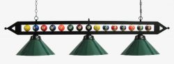 59″ Black Metal Ball Design Pool Table Light Billiard Lamp W Green Metal Shades