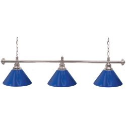 Trademark Gameroom Blue Three Shade Gameroom Lamp, 60″ (Silver Hardware)