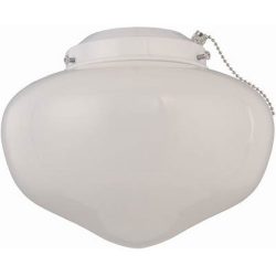 7783800 Schoolhouse Glass Indoor/Outdoor 4-Inch Fitter Ceiling Fan Light Kit, White with White O ...