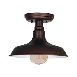 Design House 519884 Kimball 1 Light Semi Flush Mount Ceiling Light, Bronze