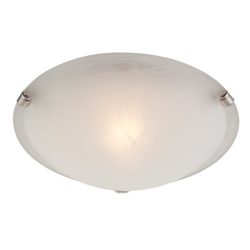 Westinghouse 6629700 One-Light Interior Flush-Mount Ceiling Fixture, White and Brushed Nickel Fi ...