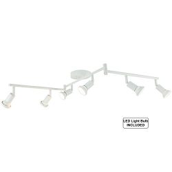 DnD 6-Light Adjustable LED Track Lighting Kit – Flexible Foldable Arms- GU10 LED Bulbs Inc ...