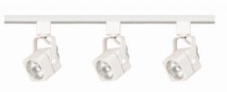 Nuvo Lighting TK345 3-Light Line Voltage 50-Watt MR16 GU10 Base, Square Head Track Light Kit, White