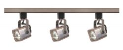 Nuvo Lighting TK347 3-Light 50-Watt MR16 Square Head Track Light Kit, Brushed Nickel