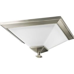 Progress Lighting P3854-09 1-Light Flush Mount, Brushed Nickel