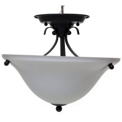 Boston Harbor F3-2SF-3L Semi-Flush 2-Light Ceiling Fixture, Matte Black