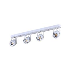 KING SHA 28Watts 4-Lights White LED Track Lighting Kit with Dimmable LED Bulbs GU10 Warm White CRI82