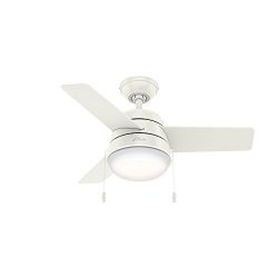 Hunter Fan Company 59301 Aker Ceiling Fan Hunter Light, 36″, Fresh White