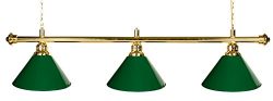 61″ Pool Table Light – Billiard Lamp Brass Rod Choose Burgandy, Green or Black Metal ...