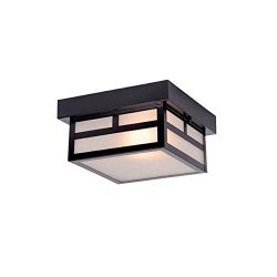 Acclaim 4708BK Artisan Collection 1-Light Ceiling Mount Outdoor Light Fixture, Matte Black