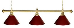 61″ Pool Table Light – Billiard Lamp Brass Rod Choose Burgandy, Green or Black Metal ...