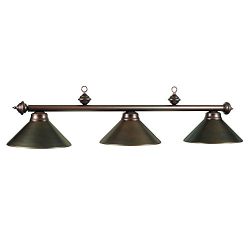 RAM Gameroom Products PR54 ORB 3-Light Billiard Light – 54W in., Oil Rubbed Bronze, 8 ft