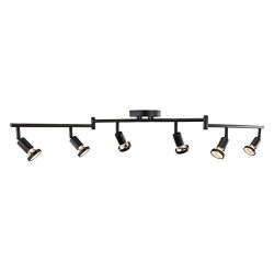 DnD 6-Light Adjustable Track Lighting Kit – Flexible Foldable Arms- GU10 Bulbs Included. C ...