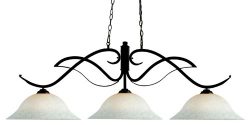 Z-Lite 126BRZ-WM16 54-Inch 3-Light Billiard / Island Fixture with White Glass Shades