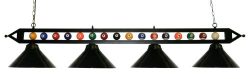 72″ Black Metal Ball Design Pool Table Light Billiard Lamp Choose Black, Red, Green Metal  ...