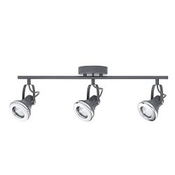 Novogratz Lawrence 3-Light Halogen Track Lighting Kit, Gray Finish, Chrome Accents 58557