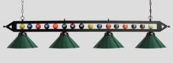 72″ Black Metal Ball Design Pool Table Light Billiard Lamp Choose Black, Red, Green Metal  ...