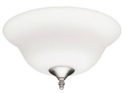 Hunter Fan 28592 12-Inch Bowl Light with Frosted Opal, White, Brushed Nickel Finish