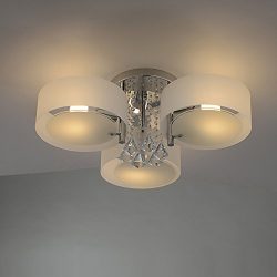 RH RUIVAST Ceiling Light Crystal Chandelier Lighting Semi Flush Mount Ceiling Lights 3-Lights Mo ...