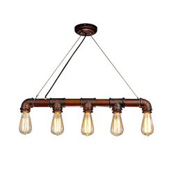 LNC Pipe Pendant Lights Industrial Kitchen Island Lighting Linear Chandeliers