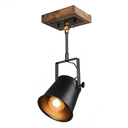 LNC Wood Close to Ceiling Track Lighting Spotlights 1-Light Track Lights