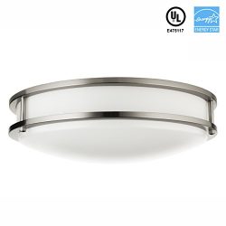 Hyperikon LED Flush Mount Ceiling Light, 14″, 100W equivalent, 2270lm, 3000K (Soft White G ...