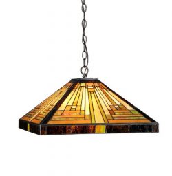 Chloe Lighting CH33359MR16-DH2 Innes Tiffany-Style Mission 2-Light Ceiling Pendant Fixture with  ...