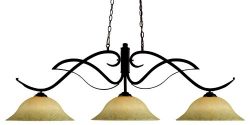 Z-Lite 126BRZ-GM16 54-Inch 3-Light Billiard / Island Fixture with Golden Glass Shades