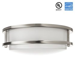 Hyperikon LED Flush Mount Ceiling Light, 10″, 65W equivalent, 1140lm, 3000K (Soft White Gl ...