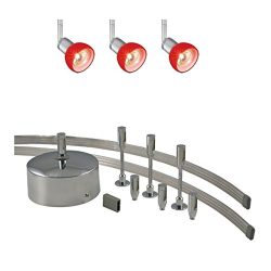 JESCO Lighting Jesco 3-light 150-watt Low Volt Complete Monorail Spot Light Kit Red