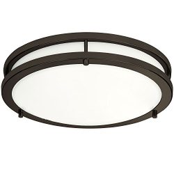 LB72160 12-Inch LED Flush Mount Ceiling Light, Oil Rubbed Bronze, 5000K Daylight, 1050 Lumens, E ...