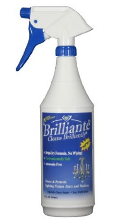 Brilliante Crystal Chandelier Cleaner Manual Sprayer 32oz Environmentally Safe, Ammonia-free, Dr ...