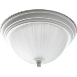 Progress Lighting P3816-30 1-Light Close-To-Ceiling with Etched Ribbed Glass, White