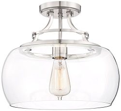 Charleston 13 1/2″ Wide Brushed Nickel Ceiling Light