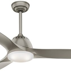 Casablanca 52 in. Contemporary Ceiling Fan in Pewter with Cased White Glass LED Light Kit and Re ...