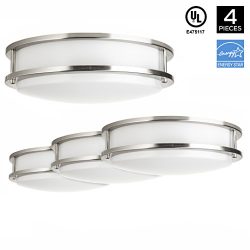 Hyperikon LED Flush Mount Ceiling Light, 12″, 20W (75W equivalent), 1840lm, 4000K (Dayligh ...