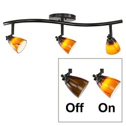 Direct-Lighting 3 Lights Adjustable Track Lighting Kit – Dark Bronze Finish – Amber  ...