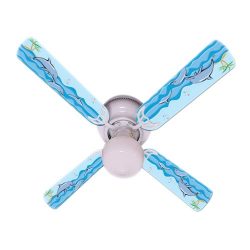 Ceiling Fan Designers Ceiling Fan, Kids Playful Dolphins, 42″