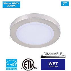 Cloudy Bay LMFFM712830BN 7.5 inch LED Mini Flush Mount Ceiling light 3000K Warm White Dimmable 1 ...