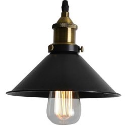 Signstek E27 Vintage Pendant Light Antique Hanging Droplight with Metal Shade (Skirt Shade)