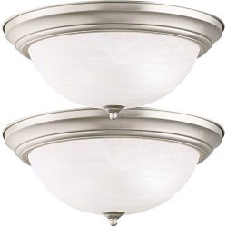 Two-Pack of Kichler Brushed Nickel 15.25 Flushmount Close to Ceiling 3-light fixturEƒ