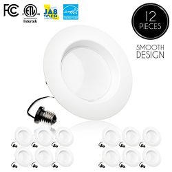 (12 Pack)- 5/6 inch Dimmable LED Downlight, 15W (120W Replacement),EASY INSTALLATION, Retrofit L ...