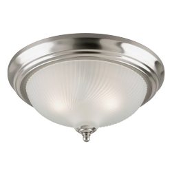 Westinghouse 6430600 Three-Light Flush-Mount Interior Ceiling Fixture, Brushed Nickel Finish wit ...