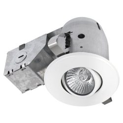 3″ Dimmable Downlight Swivel Spotlight Recessed Lighting Kit, IC Rated with LED Bulb, Easy ...