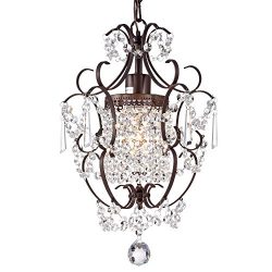 Crystal Chandelier Lighting Bronze Chandeliers 1 Light Iron Ceiling Light Fixture 17011